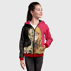 Толстовка на молнии детская M3GAN vs ANDROID, цвет: 3D-красный — фото 2