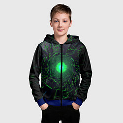 Толстовка на молнии детская Бриллиантовый абстрактный, цвет: 3D-синий — фото 2