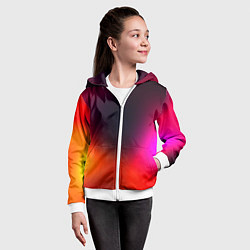 Толстовка на молнии детская Абстрактная текстура, цвет: 3D-белый — фото 2