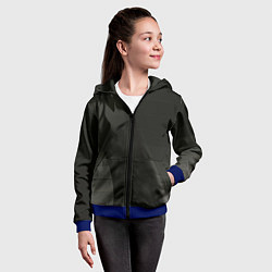 Толстовка на молнии детская Чёрные геометрические металлические листы, цвет: 3D-синий — фото 2