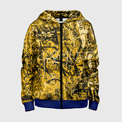 Толстовка на молнии детская Желтый хаос, цвет: 3D-синий
