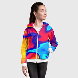Толстовка на молнии детская Смесь красок ультрафиолет, цвет: 3D-белый — фото 2