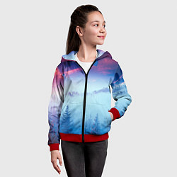 Толстовка на молнии детская Horizon landscape, цвет: 3D-красный — фото 2
