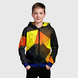 Толстовка на молнии детская Абстрактная геометрия фигур, цвет: 3D-синий — фото 2