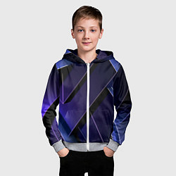 Толстовка на молнии детская Блоки из плит, цвет: 3D-меланж — фото 2