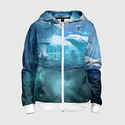 Детская толстовка на молнии Subnautica - КРАБ на леднике