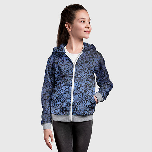 Детская толстовка на молнии Векторный камуфляж / 3D-Меланж – фото 4