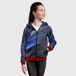 Толстовка на молнии детская Абстракия плит, цвет: 3D-красный — фото 2