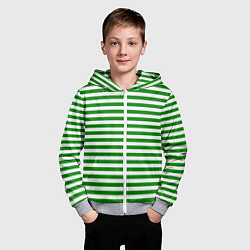 Толстовка на молнии детская Тельняшка зеленая Пограничных войск, цвет: 3D-меланж — фото 2