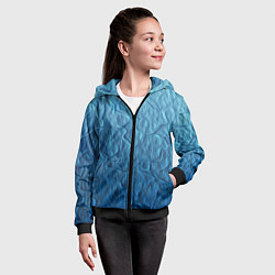 Толстовка на молнии детская Волнистый узор, цвет: 3D-черный — фото 2