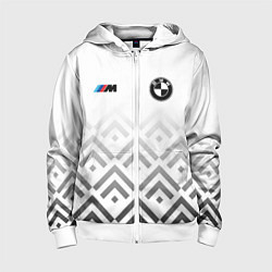 Толстовка на молнии детская BMW m power - белый, цвет: 3D-белый