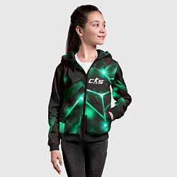 Толстовка на молнии детская Counter-Strike 2 разлом плит, цвет: 3D-черный — фото 2