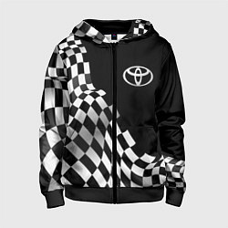 Толстовка на молнии детская Toyota racing flag, цвет: 3D-черный
