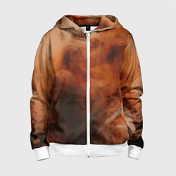 Детская толстовка на молнии Оранжевый абстрактный дым
