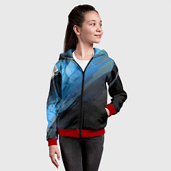 Толстовка на молнии детская Black blue style, цвет: 3D-красный — фото 2