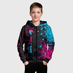 Толстовка на молнии детская Date A Live - neon gradient: по-вертикали, цвет: 3D-черный — фото 2
