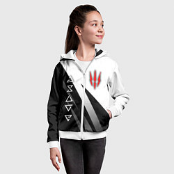 Толстовка на молнии детская The witcher - знаки, цвет: 3D-белый — фото 2