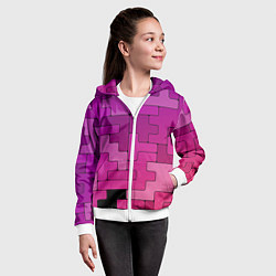 Толстовка на молнии детская Фиолетовые текстуры, цвет: 3D-белый — фото 2