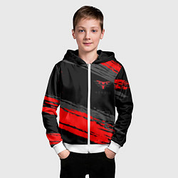 Толстовка на молнии детская Heroic black, цвет: 3D-белый — фото 2