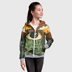 Толстовка на молнии детская Водопад из слез, цвет: 3D-меланж — фото 2