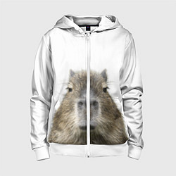 Детская толстовка на молнии Капибара пофигист