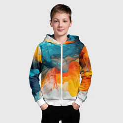 Толстовка на молнии детская Синяя и оранжевая жидкости, цвет: 3D-белый — фото 2