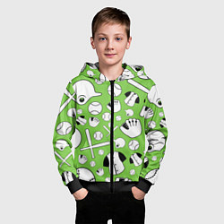 Толстовка на молнии детская Мир бейсбола, цвет: 3D-черный — фото 2