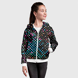 Толстовка на молнии детская Яркие брызги, цвет: 3D-белый — фото 2