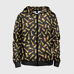 Толстовка на молнии детская Шахматы в космосе, цвет: 3D-черный