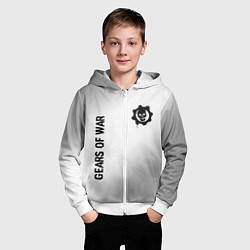 Толстовка на молнии детская Gears of War glitch на светлом фоне: надпись, симв, цвет: 3D-белый — фото 2