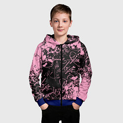 Толстовка на молнии детская Блэкпинк - автографы, цвет: 3D-синий — фото 2