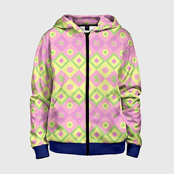 Толстовка на молнии детская Pink yellow style, цвет: 3D-синий