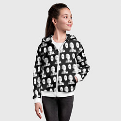Толстовка на молнии детская Saitama - ok pattern, цвет: 3D-белый — фото 2