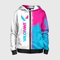 Толстовка на молнии детская Valorant neon gradient style: по-вертикали, цвет: 3D-черный