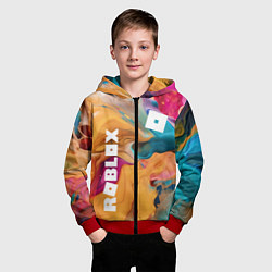 Толстовка на молнии детская Roblox Logo Color, цвет: 3D-красный — фото 2
