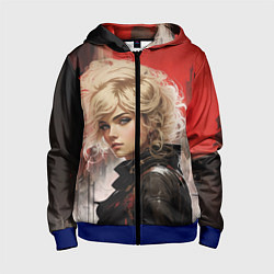 Толстовка на молнии детская Смотрящая за районом, цвет: 3D-синий