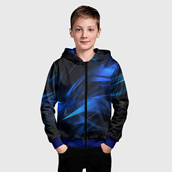 Толстовка на молнии детская Black blue texture, цвет: 3D-синий — фото 2