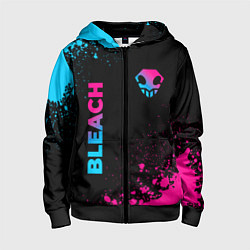 Толстовка на молнии детская Bleach - neon gradient: надпись, символ, цвет: 3D-черный