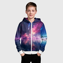 Толстовка на молнии детская Space and islands, цвет: 3D-белый — фото 2