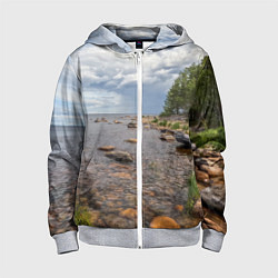 Детская толстовка на молнии Лодка на Ладоге