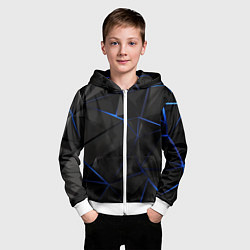 Толстовка на молнии детская Black blue style, цвет: 3D-белый — фото 2