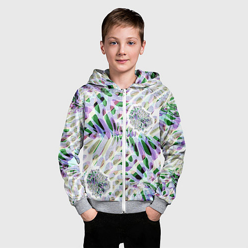 Детская толстовка на молнии Floral abstract / 3D-Меланж – фото 3