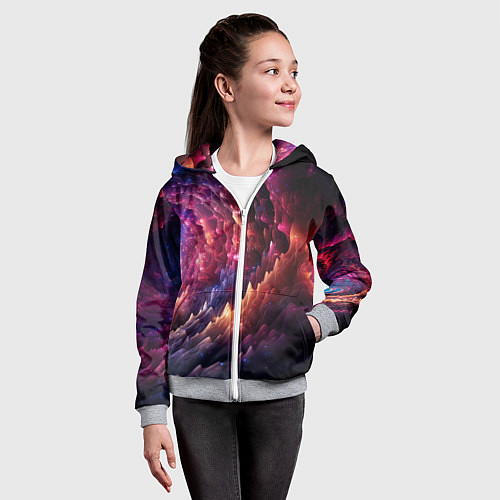 Детская толстовка на молнии Звездная космическая спираль / 3D-Меланж – фото 4