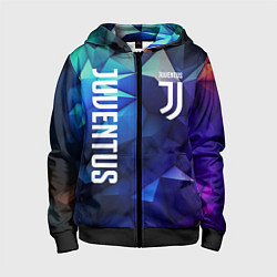 Толстовка на молнии детская Juventus logo blue, цвет: 3D-черный