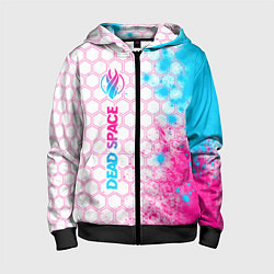 Детская толстовка на молнии Dead Space neon gradient style: по-вертикали