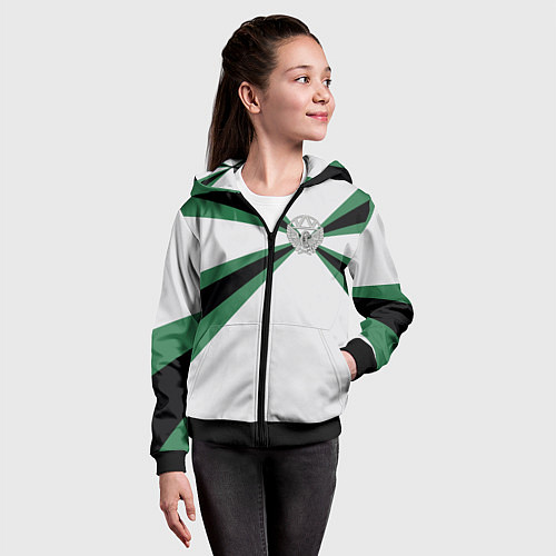 Детская толстовка на молнии Железнодорожные войска / 3D-Черный – фото 4