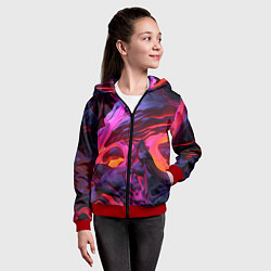 Толстовка на молнии детская Вулкан Стиля, цвет: 3D-красный — фото 2