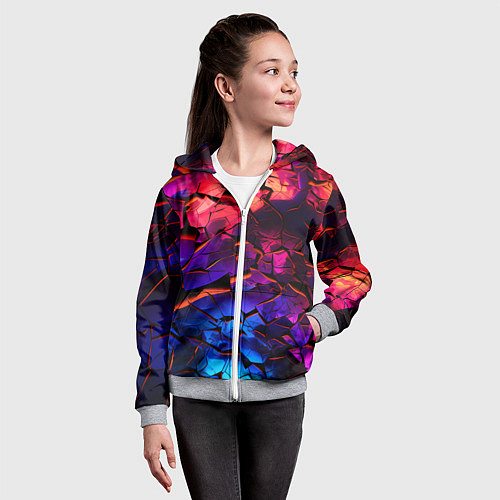 Детская толстовка на молнии Светящаяся Земля / 3D-Меланж – фото 4