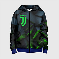 Детская толстовка на молнии Juventus black green logo