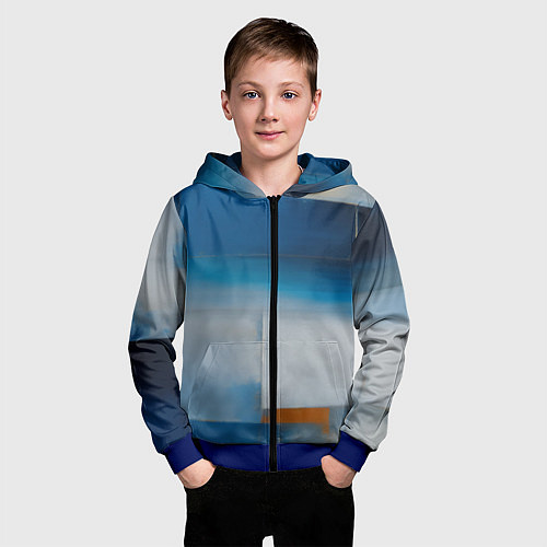 Детская толстовка на молнии Синяя палитра / 3D-Синий – фото 3